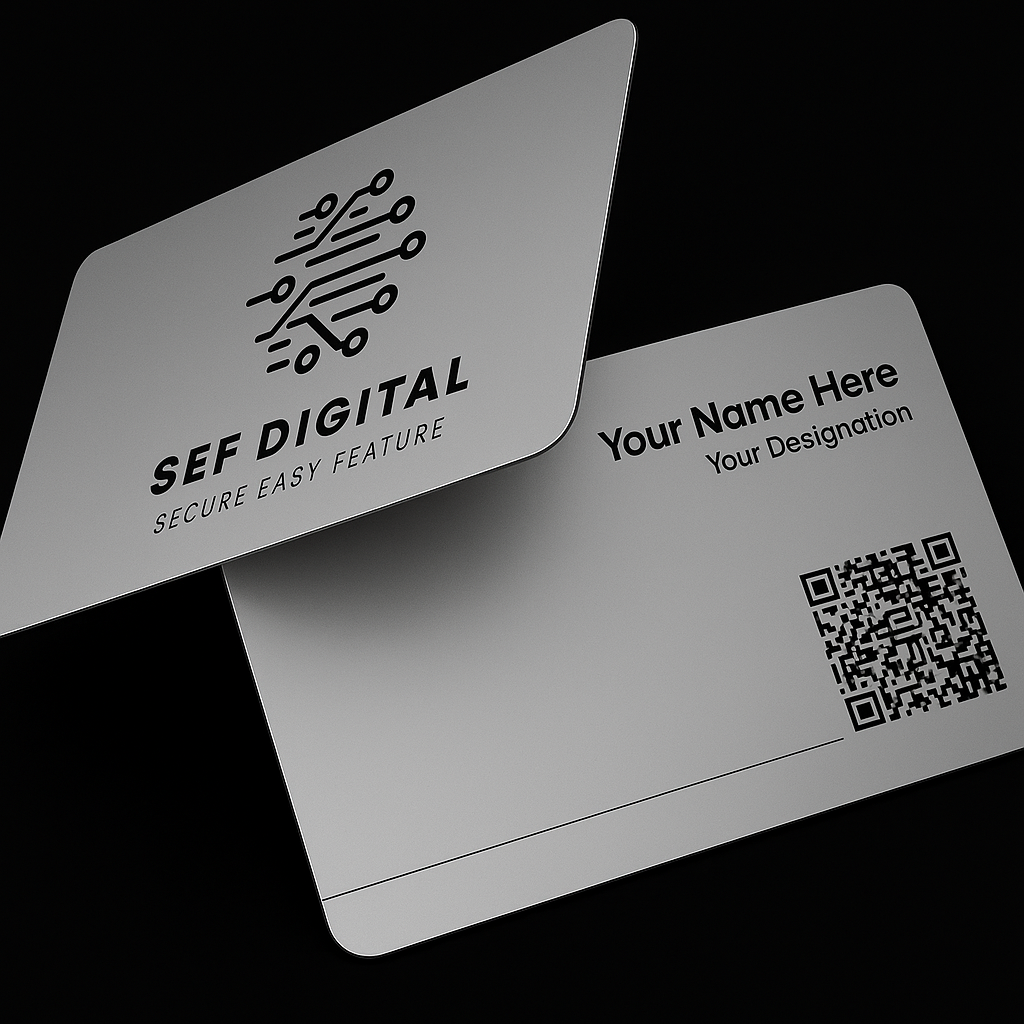 Premium Silver SEF NFC Business Card — SEF Digital
