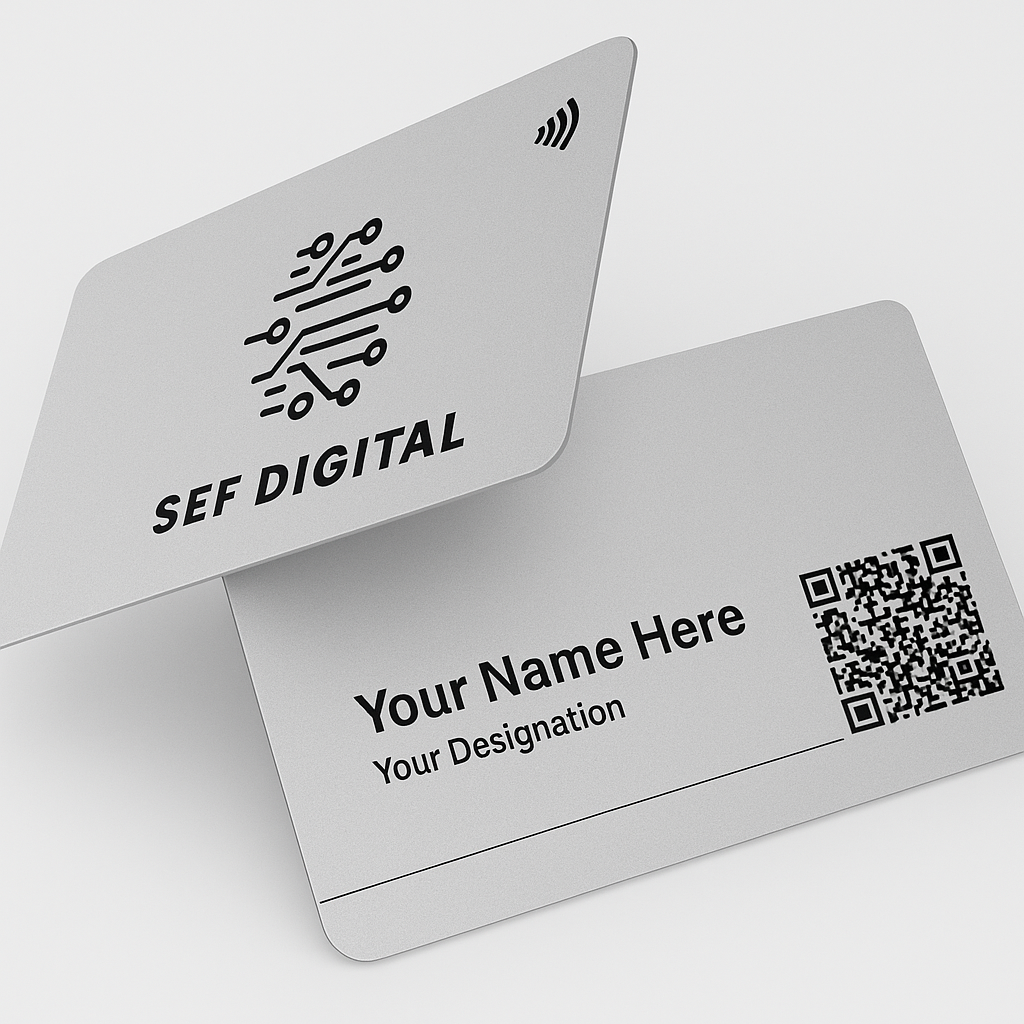 Silver Stylish SEF NFC Business Card | SEF1924
