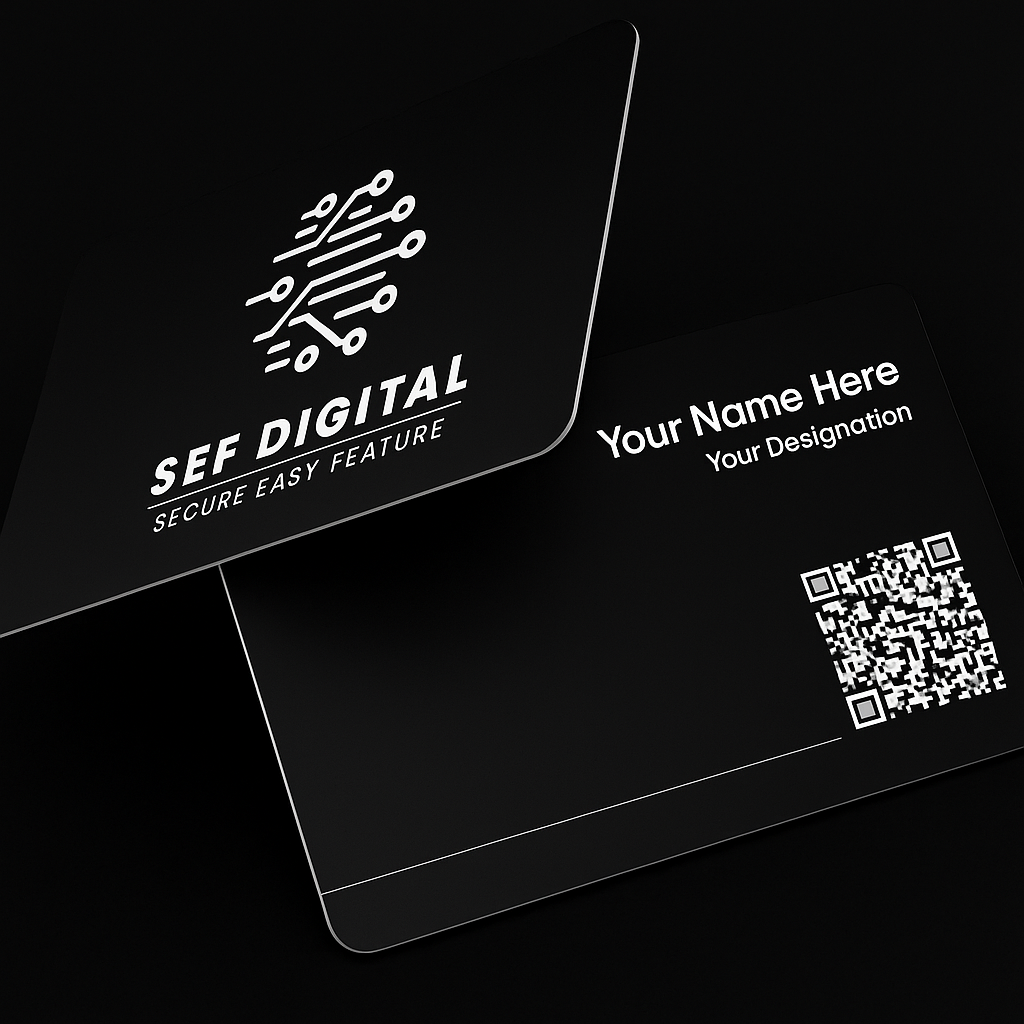 Premium Black SEF NFC Business Card — SEF Digital