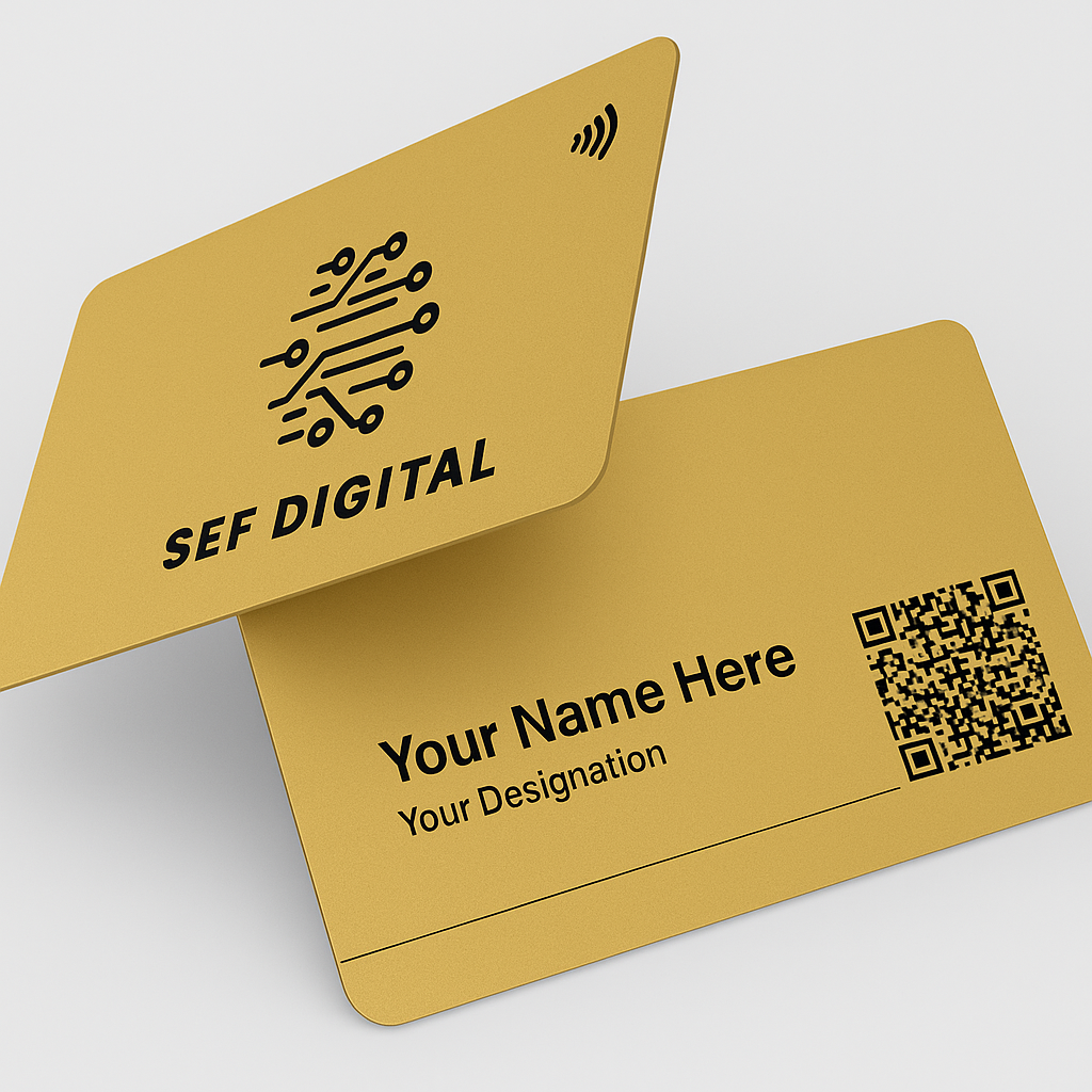 Luxury Golden SEF NFC Business Card — SEF Digital