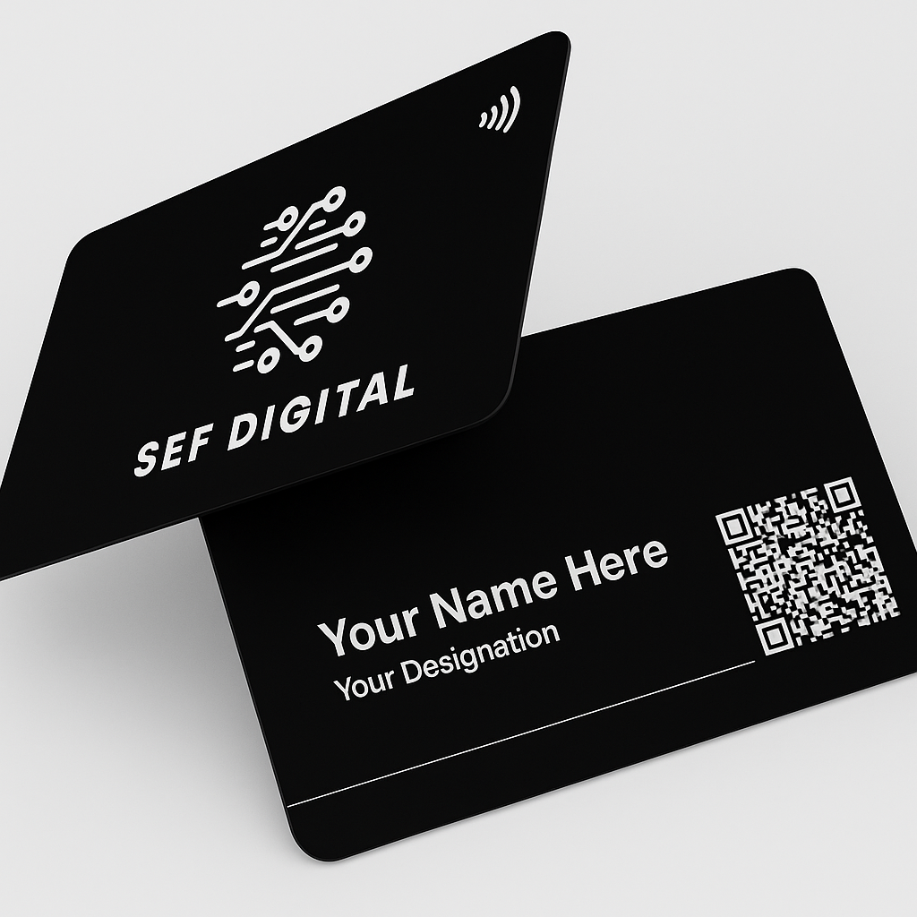 Black Stylish SEF NFC Business Card | SEF1924